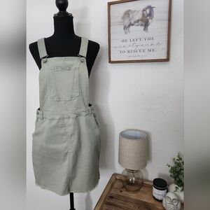 LOVE TREE ADJUSTABLE STRAP DENIM OVERALL SKIRT